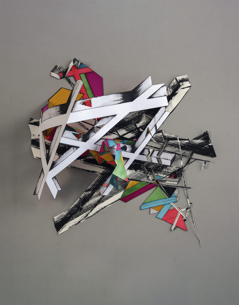 Linda Leeuwestein, "Kruispunt (Intersection)", 2017, mixed media, papier, 100 x 70 x 20 cm (foto: Linda Leeuwestein).