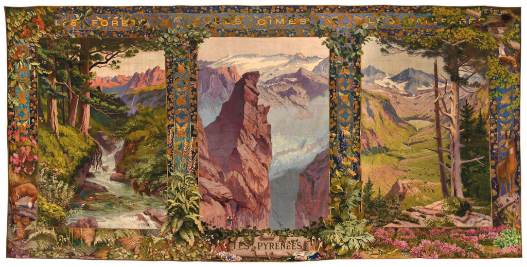 Edmond Yarz (1846-1921), The Pyrenees from the series Provinces and Cities of France, 1924 Manufacture des Gobelins 372 × 771 cm, wool, silk Collection Mobilier national © Mobilier national (foto: Isabelle Bideau).