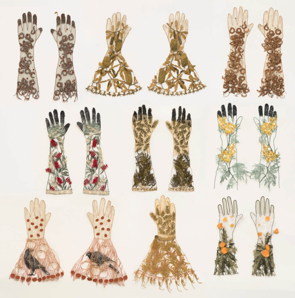 Sharon Peoples, "Gardening Gloves Wall".