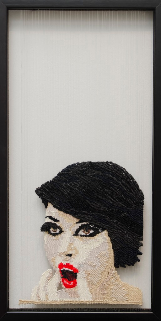 Fırat Neziroğlu, "Back Stage", vislijn, handgeweven, wol, katoen, zijde, 30 x 50 cm, 2015.